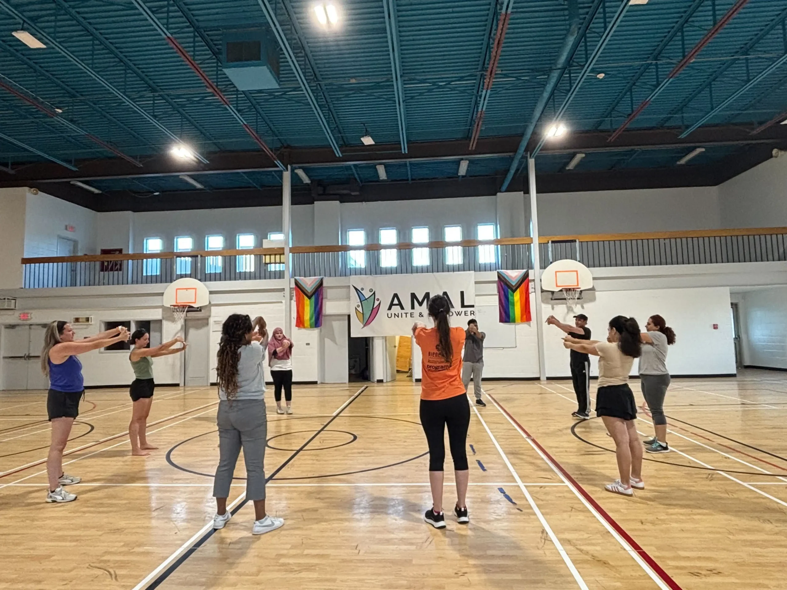 Participants practicing self defense in Bloom event number two