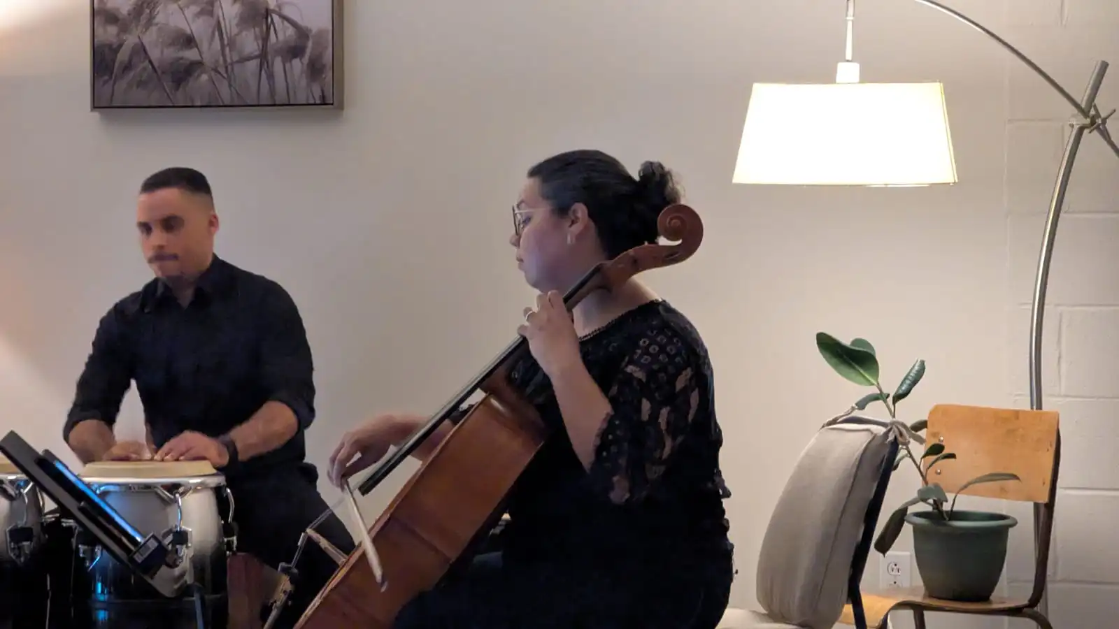 Performers of Bloom concert series playing a concert